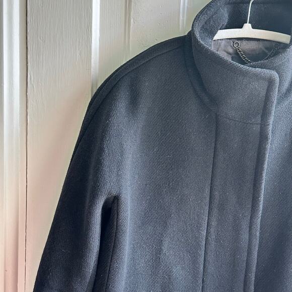 J Crew Stadium Cloth Nello Gori Cocoon Coat Wool Black - Picture 4 of 8